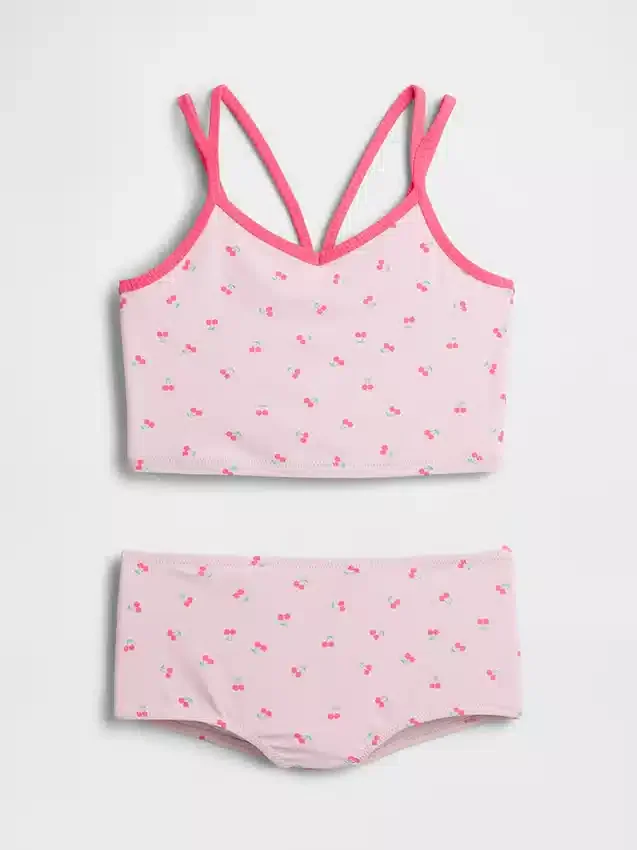 Zestaw kąpielowy dla dzieci: top tankini i szorty typu boy short