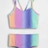 Zestaw kąpielowy dla dzieci: top tankini i szorty typu boy short
