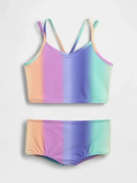 Zestaw kąpielowy dla dzieci: top tankini i szorty typu boy short