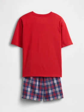 Zestaw piżamowy dla dzieci w stylu oversize z recyklingu w formie szortów