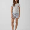 Zestaw piżamowy dla dzieci z szortami z dzianiny prążkowanej z recyklingu