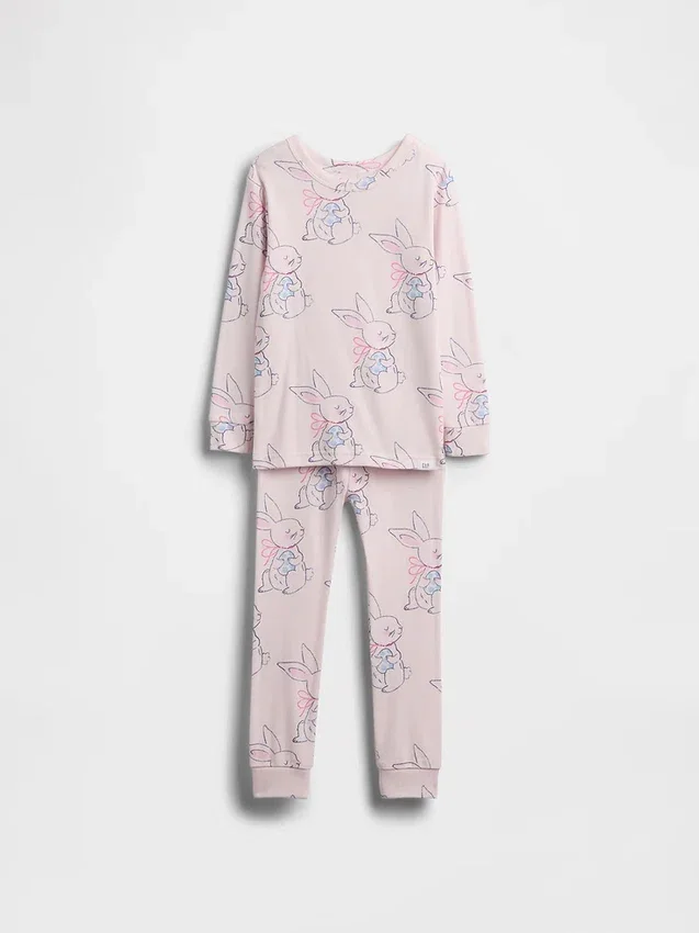 Zestaw piżamy z organicznej szczotkowanej bawełny dla niemowląt i Maluchów