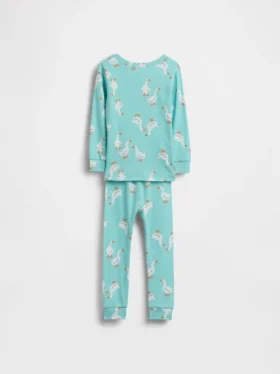 Zestaw piżamy z organicznej szczotkowanej bawełny dla niemowląt i Maluchów
