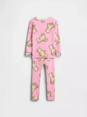 Zestaw piżamy z organicznej szczotkowanej bawełny dla niemowląt i Maluchów
