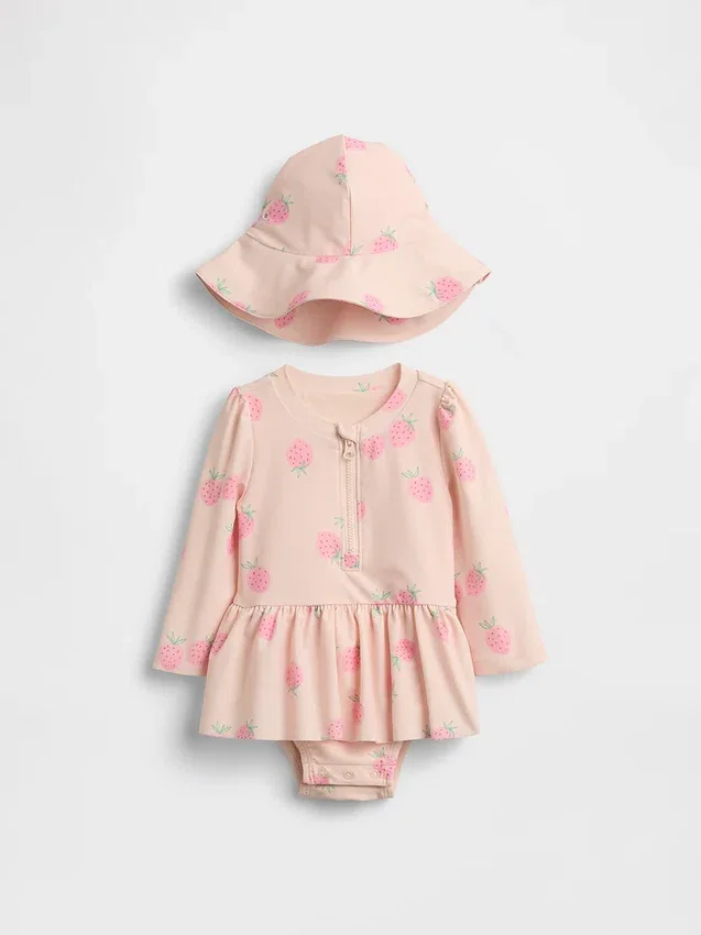 Zestaw pływacki dla niemowląt „Baby Strawberry Rash Guard”