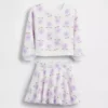 Zestaw spódniczki i bluzy dla niemowląt i Maluchów z serii Vintagesoft w kwiatowy wzór