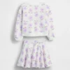 Zestaw spódniczki i bluzy dla niemowląt i Maluchów z serii Vintagesoft w kwiatowy wzór